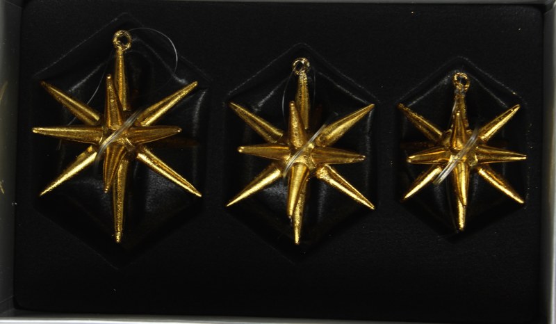 Picture of Gold Christmas hanging stars x 3